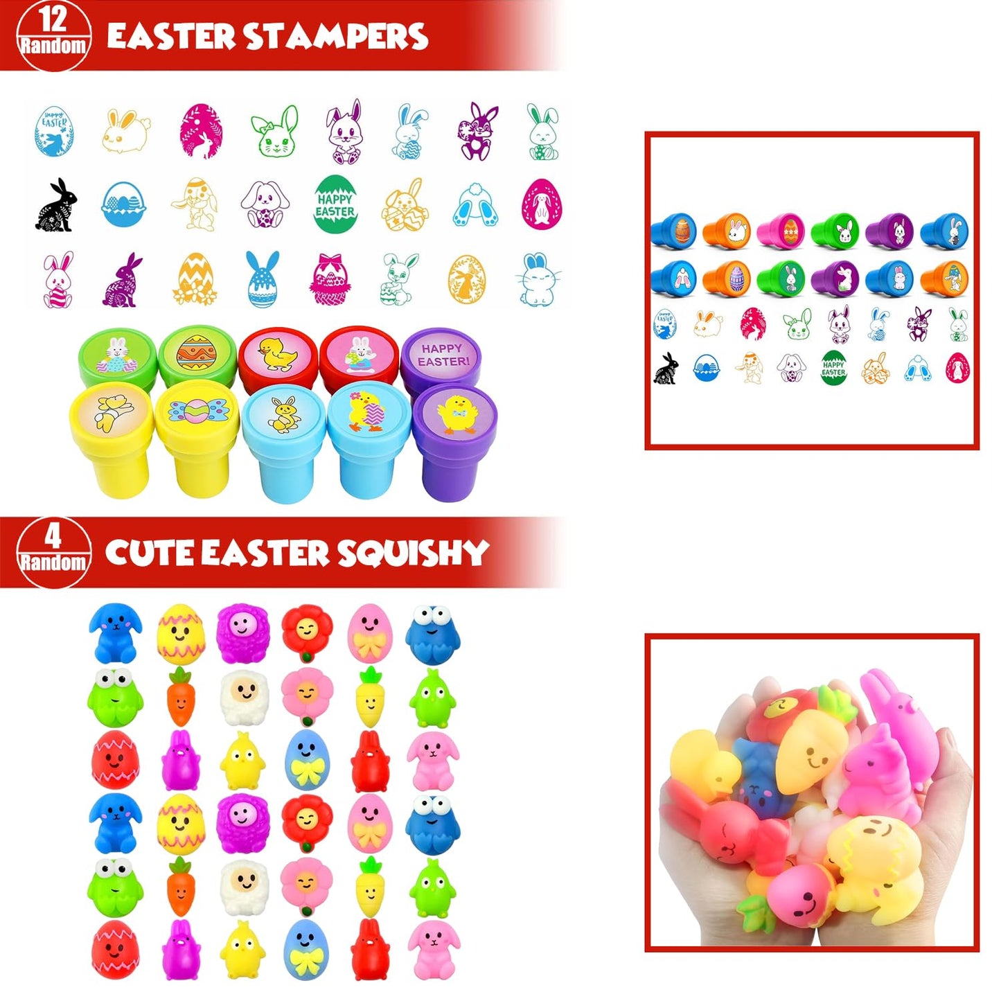 Suxkbo Premium Easter Party Favors Assortment Toys for Kids,Basket Stuffers, Kids Eggs Fillers Gifts, Easter Eggs Hunt, Pinata Filler Goodie Bags Stuffers Classroom Prizes Treasure Box Toys