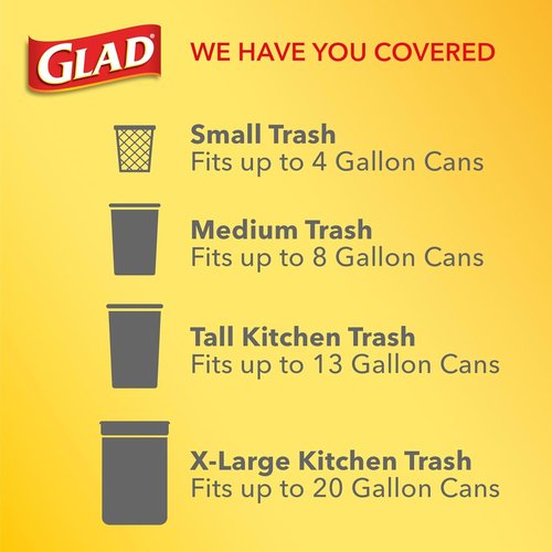 Glad Small Kitchen Drawstring Trash Bags - Febreze Sweet Citron & Lime Scent | 4 Gallon, 34 Count