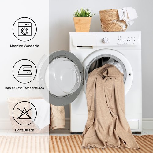 IVAPUPU Textured Linen Table Cloth for Rectangle Tables - Khaki Tablecloths Rectangular Waterproof Wrinkle Free Wipeable Dining Table Cover for Spring Wedding Birthday Kitchen Decor, 52 x 70 Inch