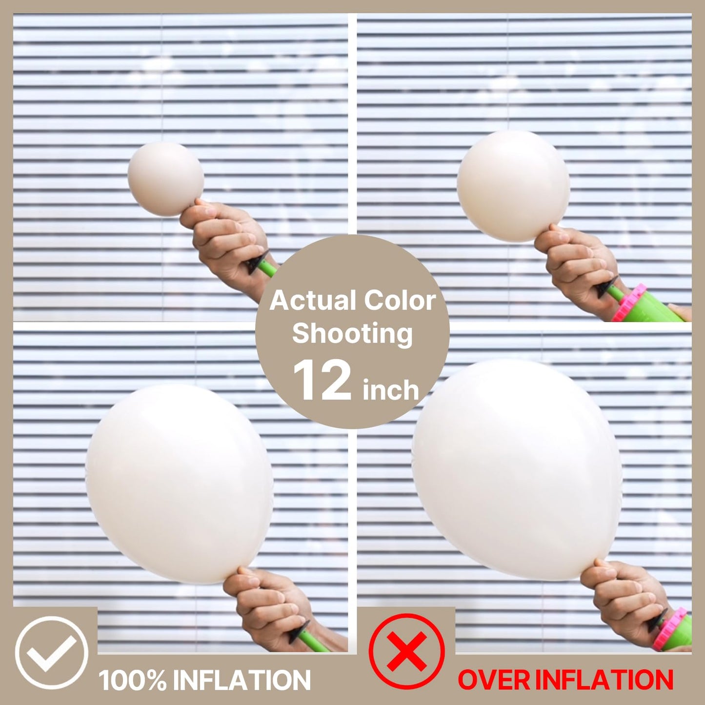 PartyWoo White Sand Balloons 50 pcs 5 Inch Small Mini Beige Cream Ivory Latex Small Mini Balloons for Wedding Bridal Graduation Baby Shower Gender Reveal Safari Birthday Party Decorations White-F12