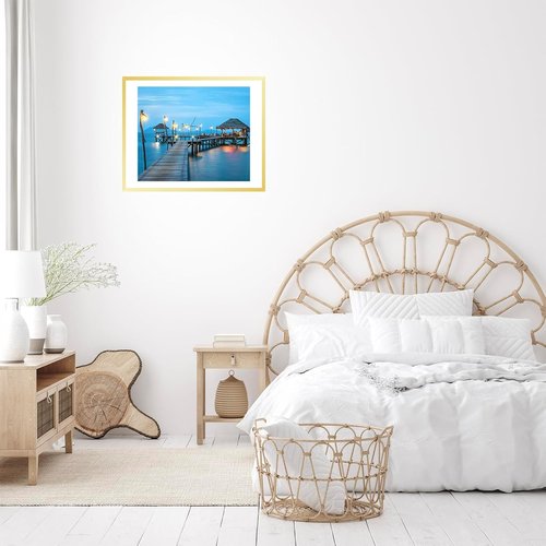 JCJMY 18x24 Picture Frame - Elegant Gold Design with 16x20 Mat for Wall Display