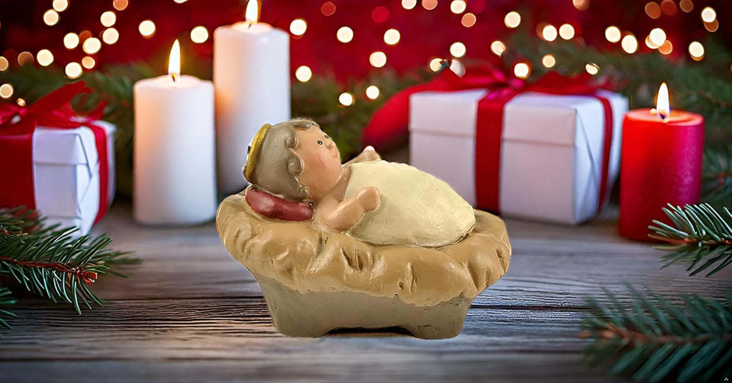 Miniature Holy Family Nativity Figurine - 2.56 Inch Tabletop Christmas Decoration
