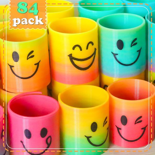 84 Pack Mini Spring Party Favors Toys Magic Fidget Stress Coil for Favor Carnival Prize Birthday Goodie Bag Stuffers for Kids Boys Girls