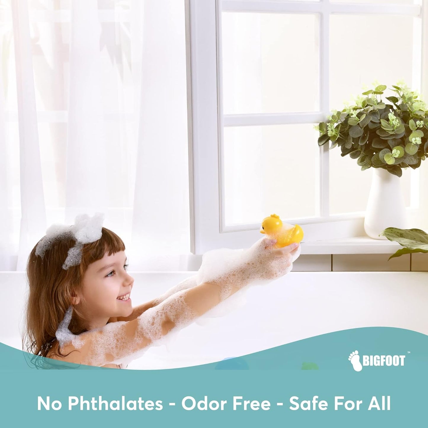 BigFoot Shower Curtain Liner - Premium 72 x 72 PEVA with Rustproof Grommets & Magnetic Weights | Odor-Free, Frosted Design