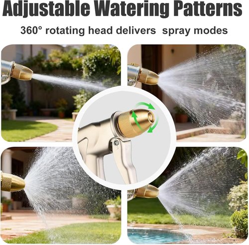 **Skiennix Heavy-Duty Garden Hose Nozzle - Adjustable High-Pressure Spray for Plants, Cars & Windows**