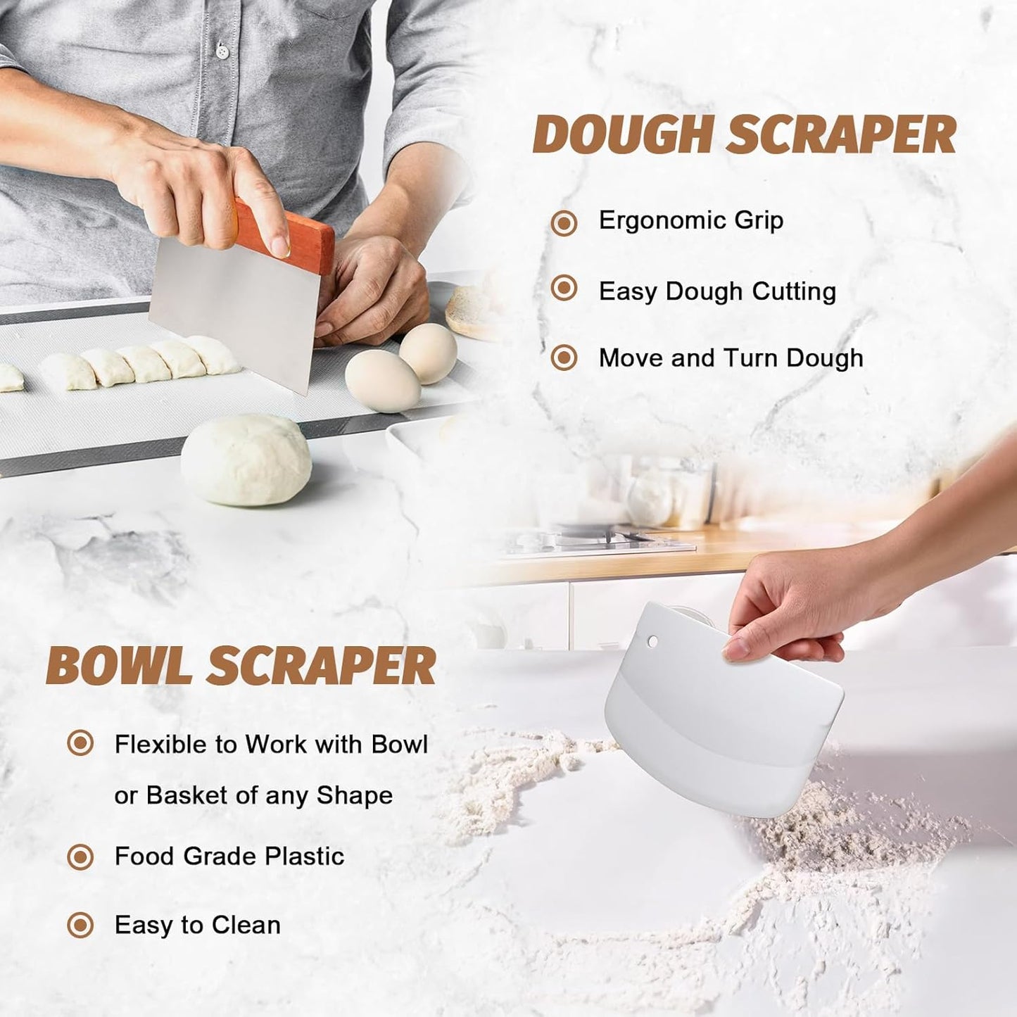 Proofing Basket Gift Set by Sourdough | 9" Round & 10" Oval Bannetons with Essential Baking Tools
