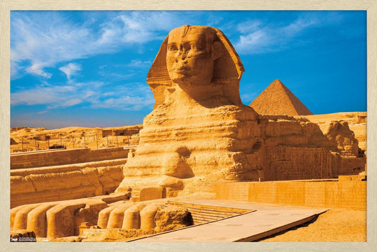 The Great Sphinx Of Giza Wall Poster, 22.4L" x 14.7W", Blonde Framed Version