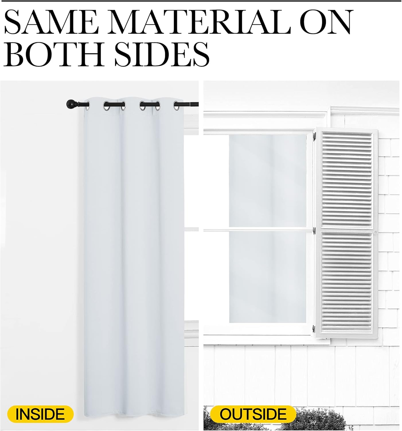 NICETOWN Blackout Curtain Panels - Thermal Insulated Grommet Top Drapes | Greyish White, 34"x36" (2 Panels)