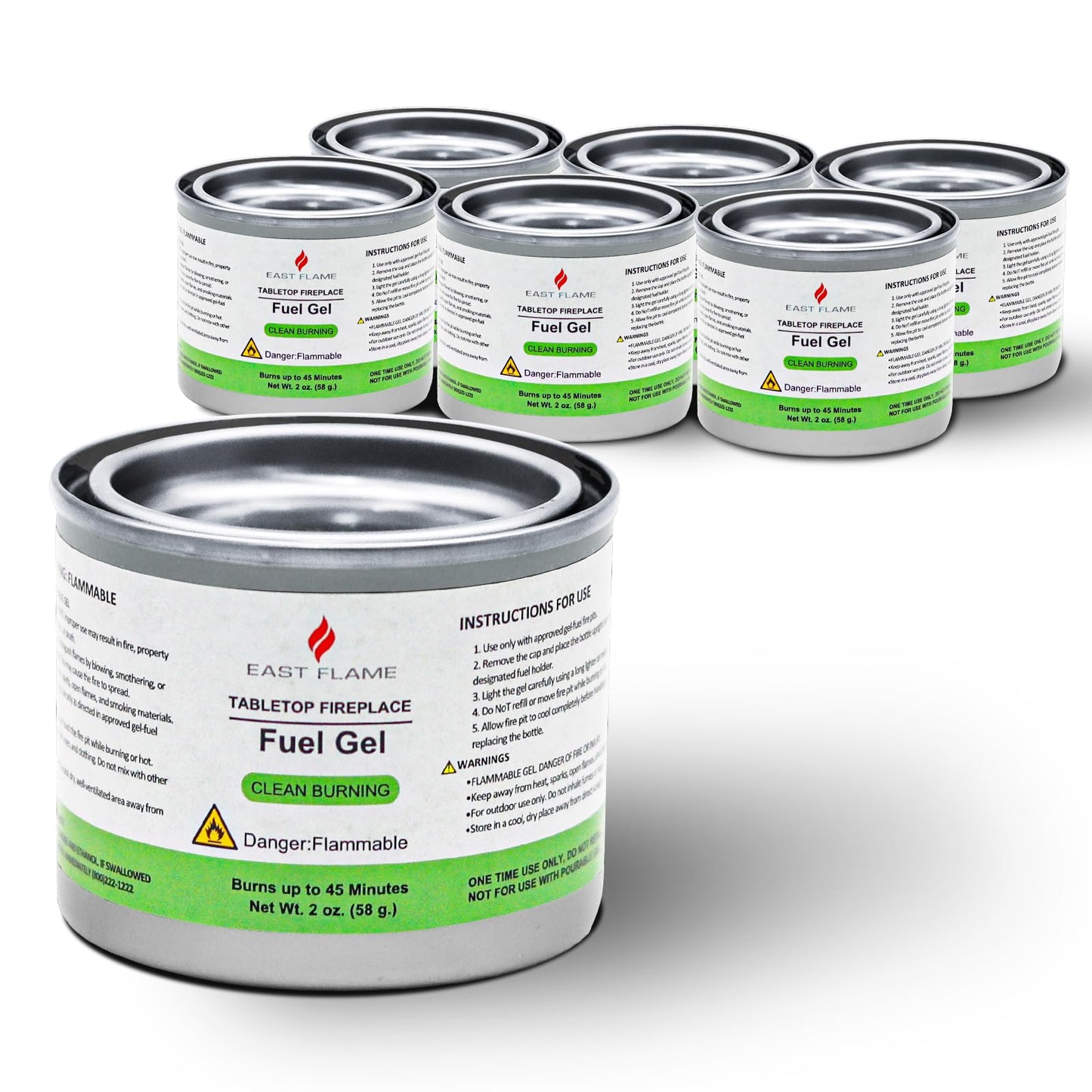 Bioethanol Gel Fuel Cans – Clean Burning Indoor Fuel for Making S’mores, Chafing Dish Fuel Cans, No Ash or Soot, Smokeless & Odorless for Indoor Fire Pits & Fireplaces, 45 Mins Burn Time for each