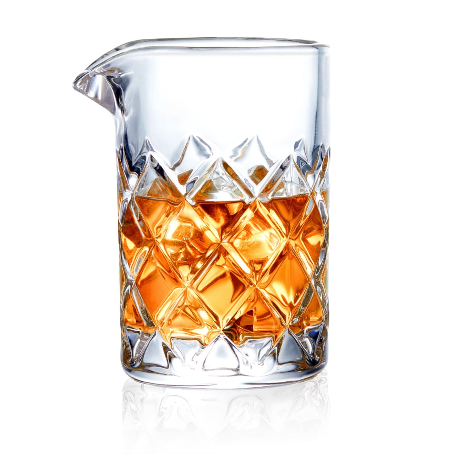 KITESSENSU Bar Mixing Glass, Seamless Pitcher for Stirred Cocktails with Weighted Bottom, Old Fashioned Bartender Accessory and Tool - 18oz 530ml