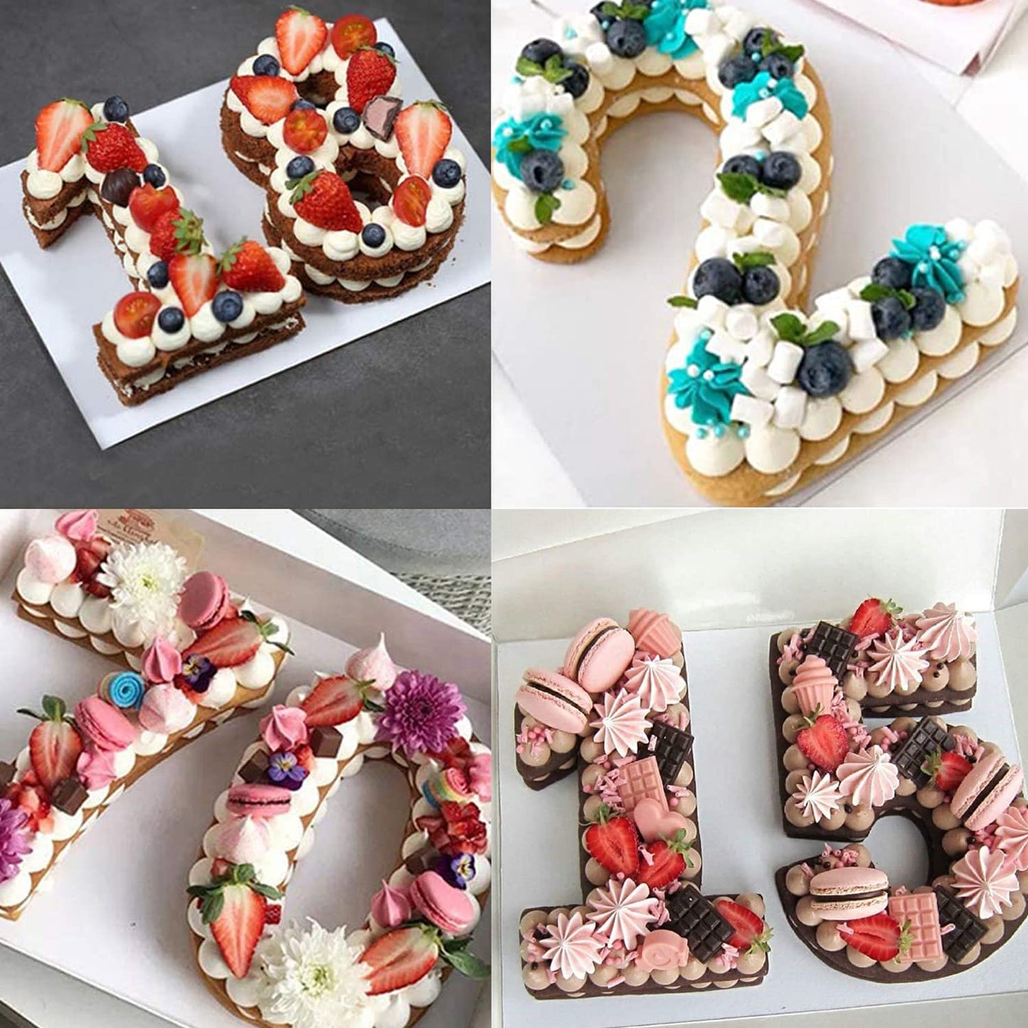 Ducodocu Silicone Cake Pans 3D Large Number Cake Mould Novelty Cake Tins DIY Baking Mold for Birthday Wedding Anniversary 10 inch Number of 2