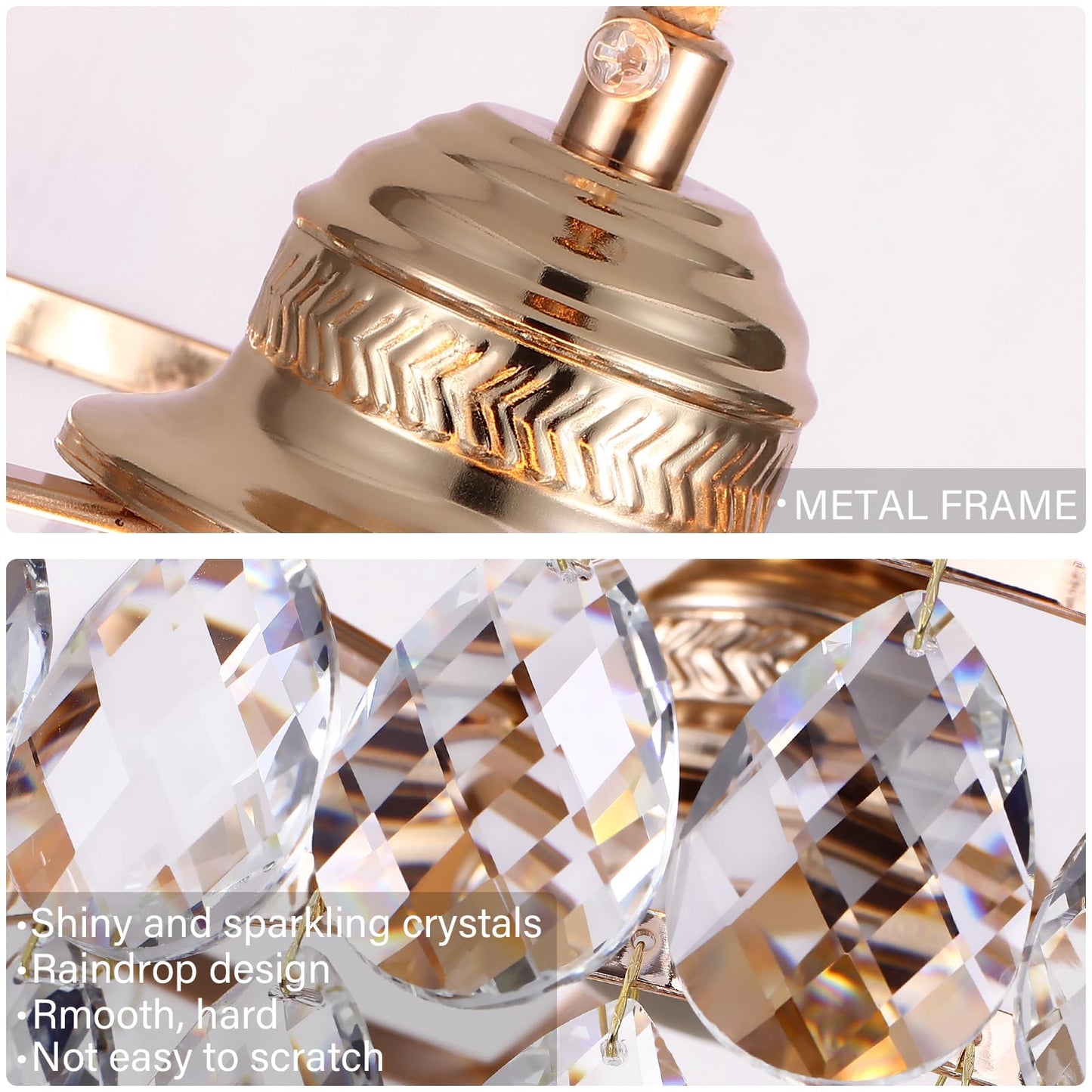 Luupyia Rose Gold Crystal Pendant Light Mini Crystal Chandelier, 47.24 Inch Height Adjustable, Modern Chandelier Unique Hanging Light Fixtures for Hallway Bedrooom Foyer E26