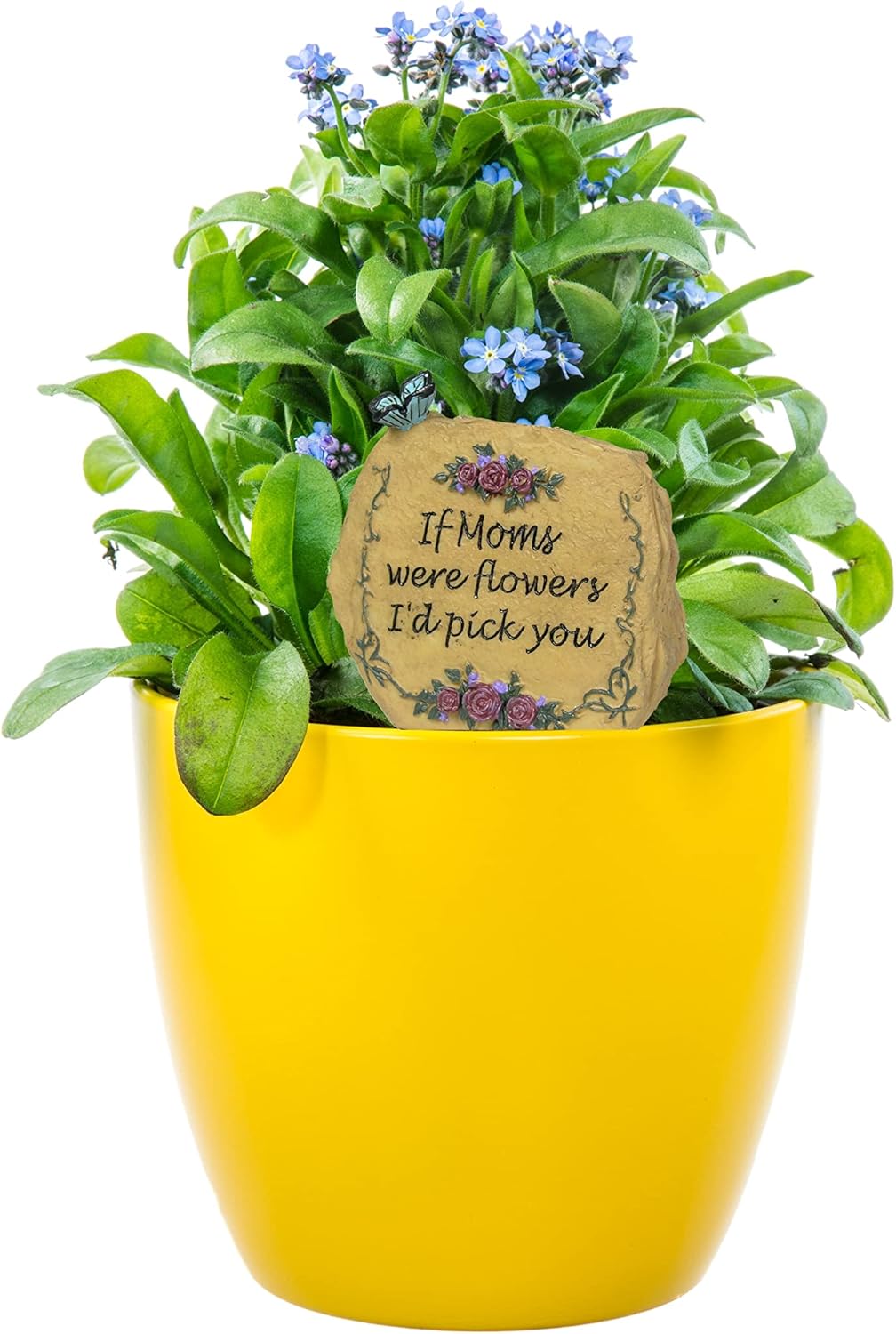 If Moms Were Flowers, I'd Pick You - Floral Desktop Rock Decoration - 3.5”H