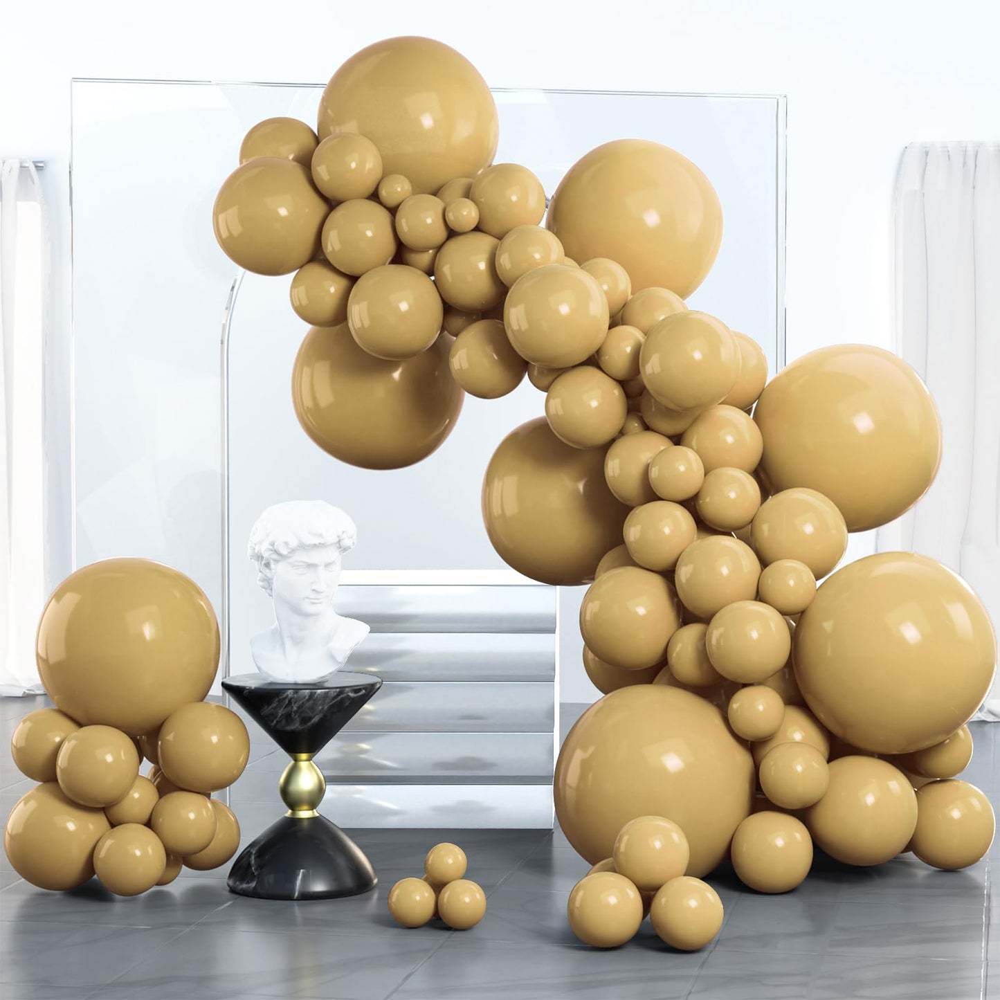 PartyWoo Tan Balloons 100 pcs Different Sizes of 18 12 10 5 Inch Light Brown Neutral Boho Coffee Balloon Arch Kit Garland for Wedding Baby Shower Safari Woodland Birthday Party Decorations Tan-F19