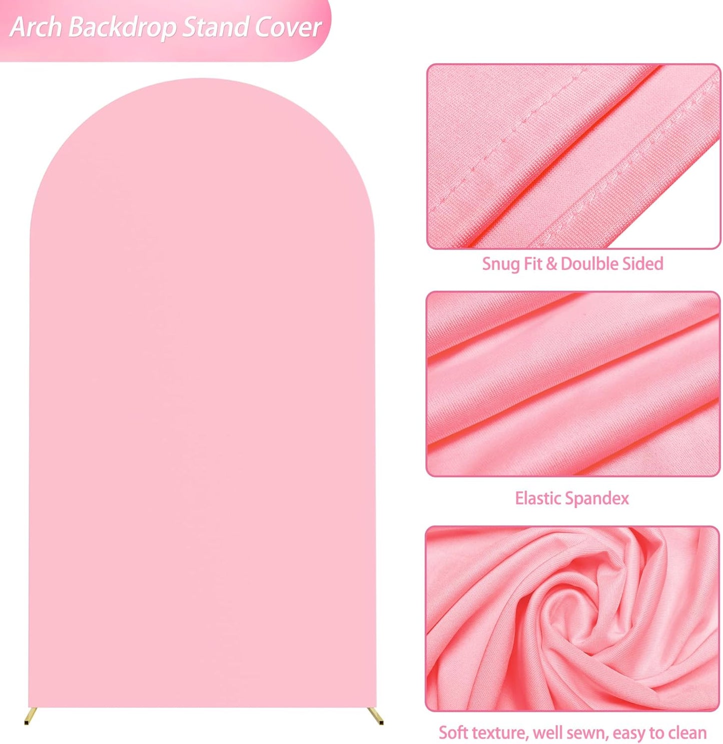 Wokceer Wedding Arch Backdrop Stand - 7.2 FT Metal Arch with Cover for Events & Ceremonies