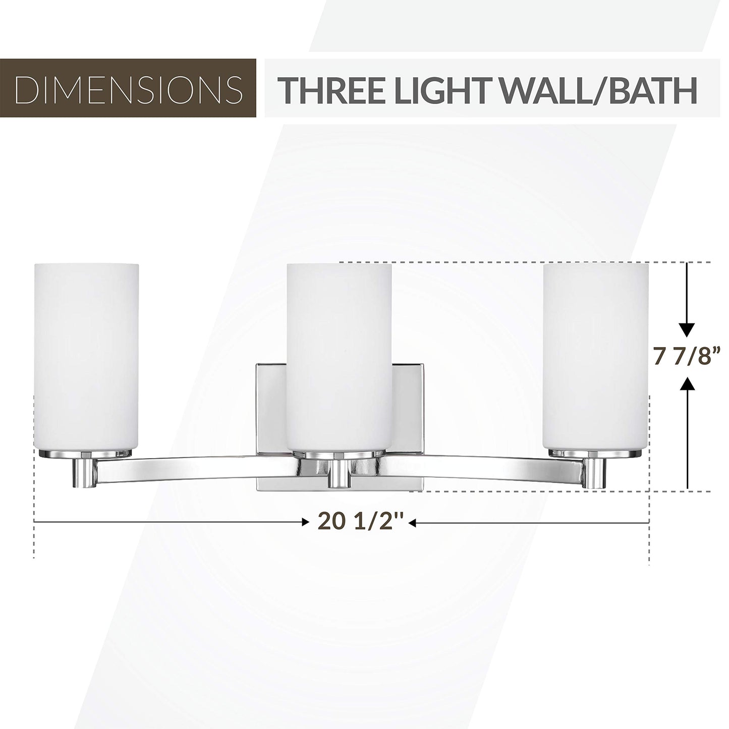 Sea Gull Lighting-Hettinger-100W Three Light Bath Vanity-Chrome Finish-Incandescent Lamping Type