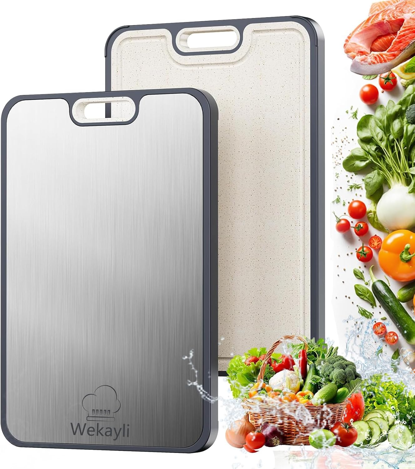 Stainless Steel Cutting Board - Non-Toxic Double-Sided Design | Scratch Resistant 15” x 10” Size