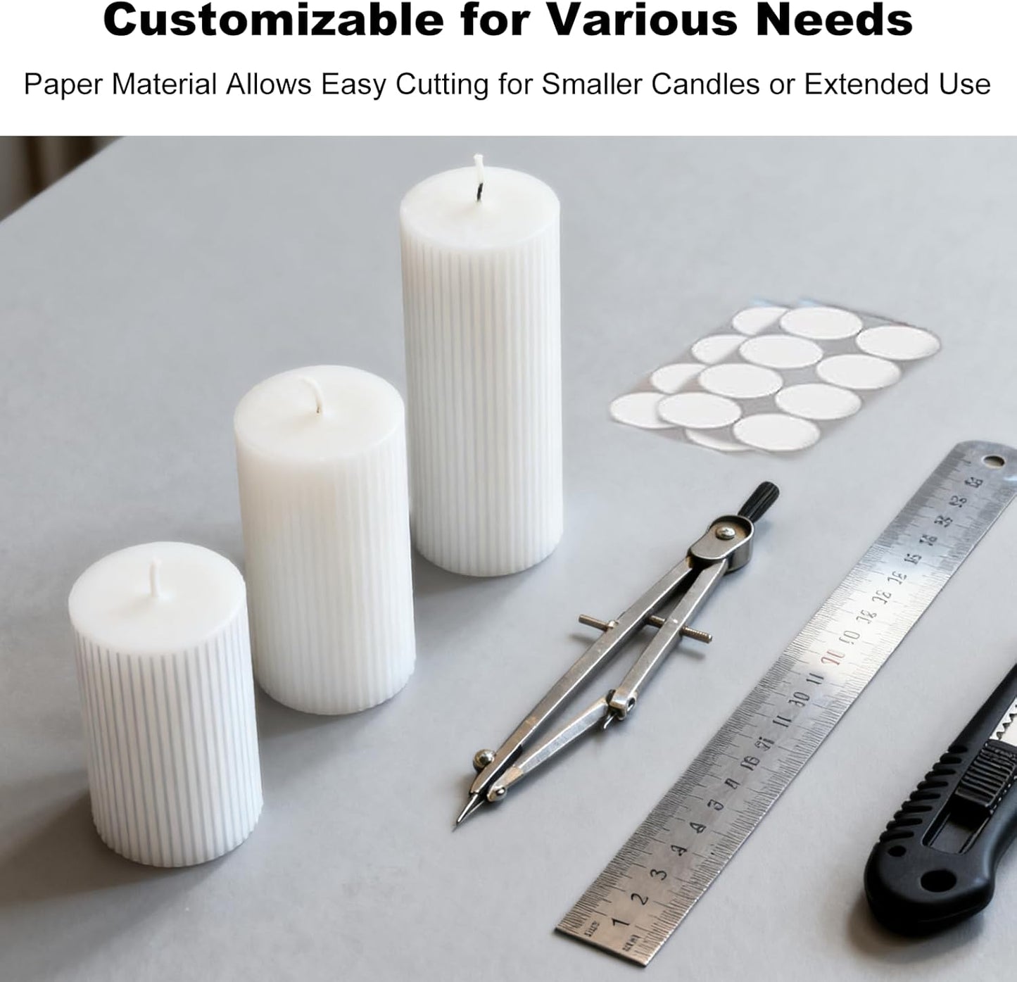 Skiennix Candle Adhesive Grippers - 32Pcs Sticky Dots for Taper Candles | Perfect for Holiday Parties