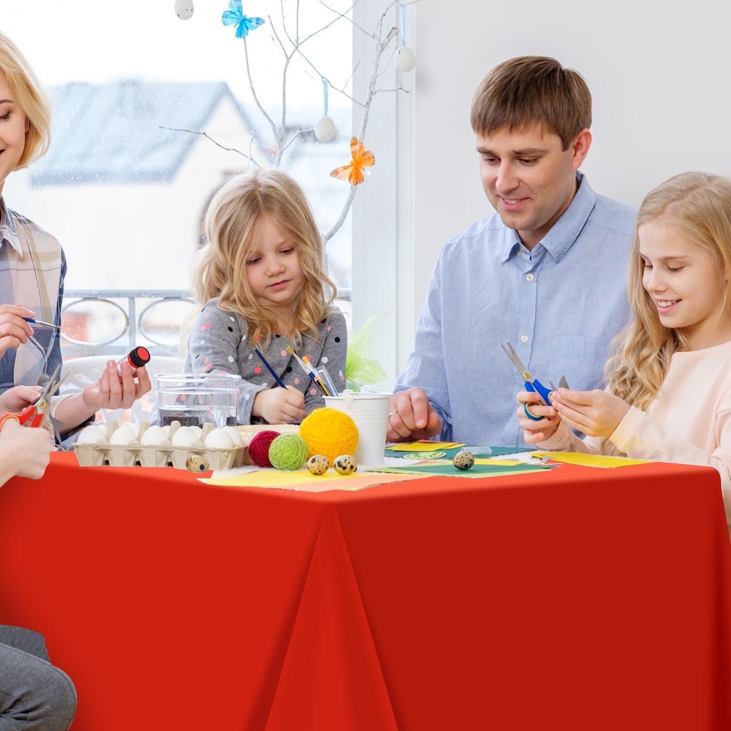 YIDAKO 3Pcs Red Rectangle Tablecloths,Disposable Plastic Tablecloth,Waterproof Red Table Cover for Graduation Birthdays Weddings Anniversary Party Decorations,54 x 108 Inch