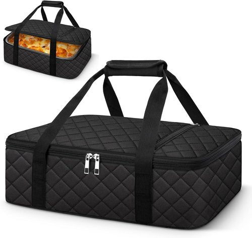 Coobiiya Insulated Casserole Carrier - Thermal Lunch Bag Keeps Food Hot or Cold | Fits 9" x 13" Baking Dish