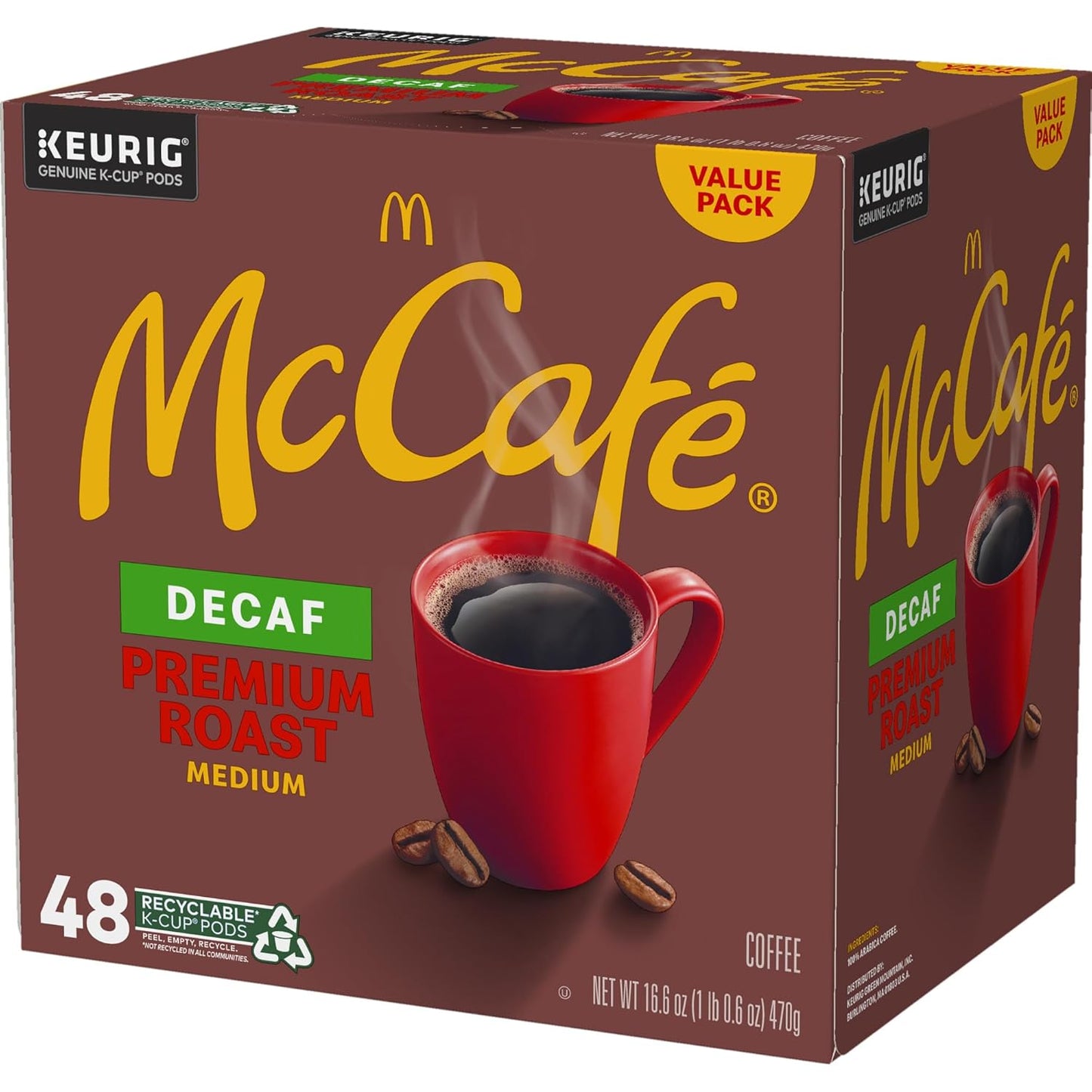 McCafe Premium Roast Decaf Coffee Pods - Medium Roast Keurig K-Cup Pods | 48 Count