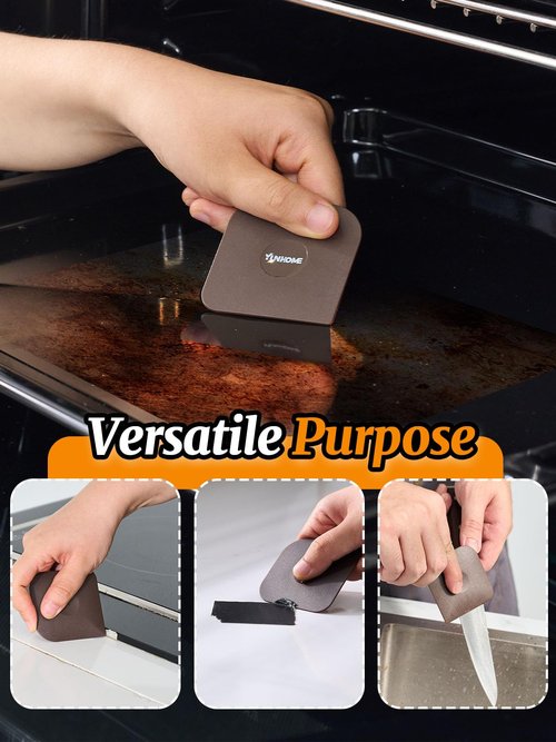 6 Pcs Pan Scraper Tool Set, Plastic Dish Scraper for Bowl, Non-Scratch Pot Scrapers for Cast Iron, Non-Slip, Food Safe, Cookware Cleaning Gadgets for Bench, Durable Kitchen Gadgets Gift