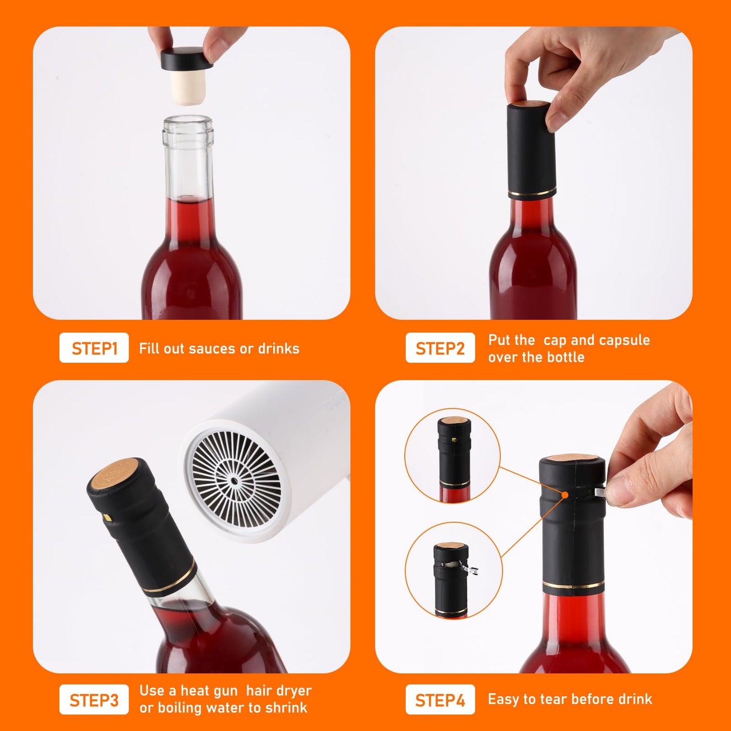 Alotpower Wine Bottles 12oz with T-top Caps & Seal Shrink Capsules Caps12Pack, 375 ml Glass Bottles for Wine Making,Empty Glass Bottles with Cork for Kefir,Beverages,Kombucha(12fl.oz/375ml)