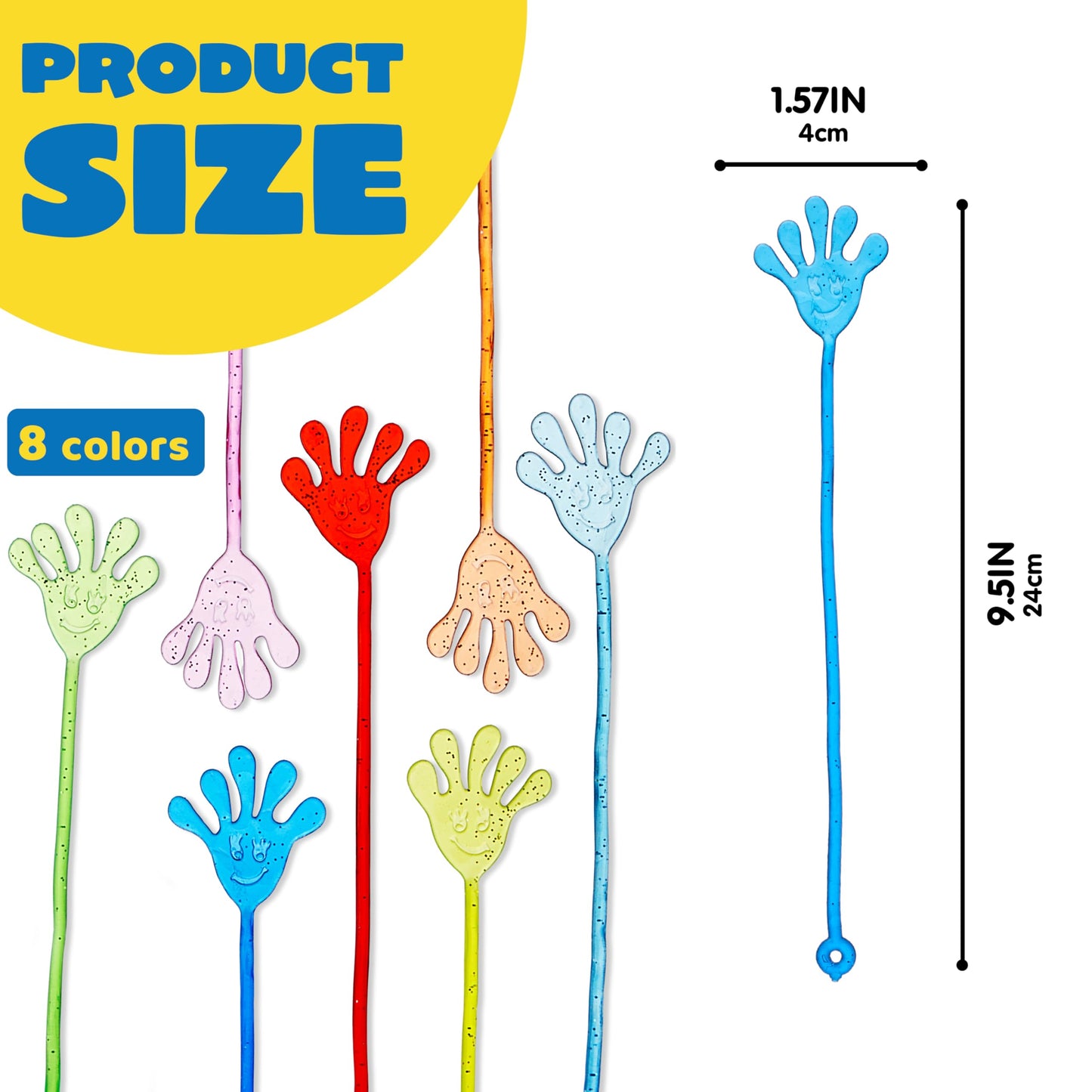 JOYIN 240Pcs Glitter Sticky Hands Party Favors, Party Favors Set for Kids, Holiday Traditions, Classroom Treasure Box Carnival Prizes Bulk Pinata Stuff Mini Toys, Goodie Bags