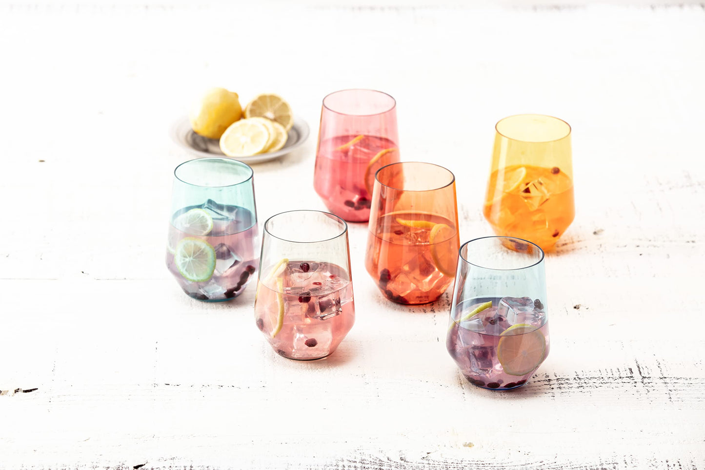 Fortessa Sole Outdoor Shatter Resistant BPA Free Premium Copolyester Plastic Drinkware 6 Pack, Sage Green, Stemless Wine Glass