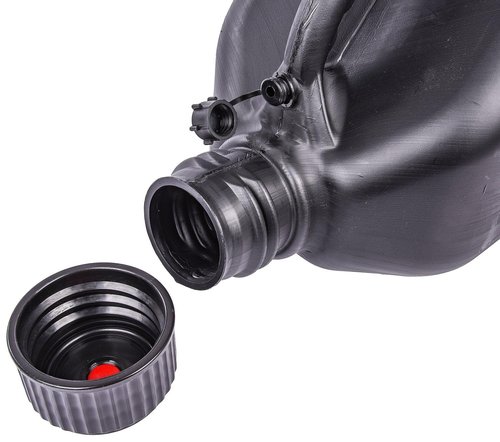 JEGS Square Black Jug | 5-Gallon Capacity | Contoured Handle | Exterior Fluid Level Markings | Leak-Free Seal | Unbreakable Cap | Made In USA