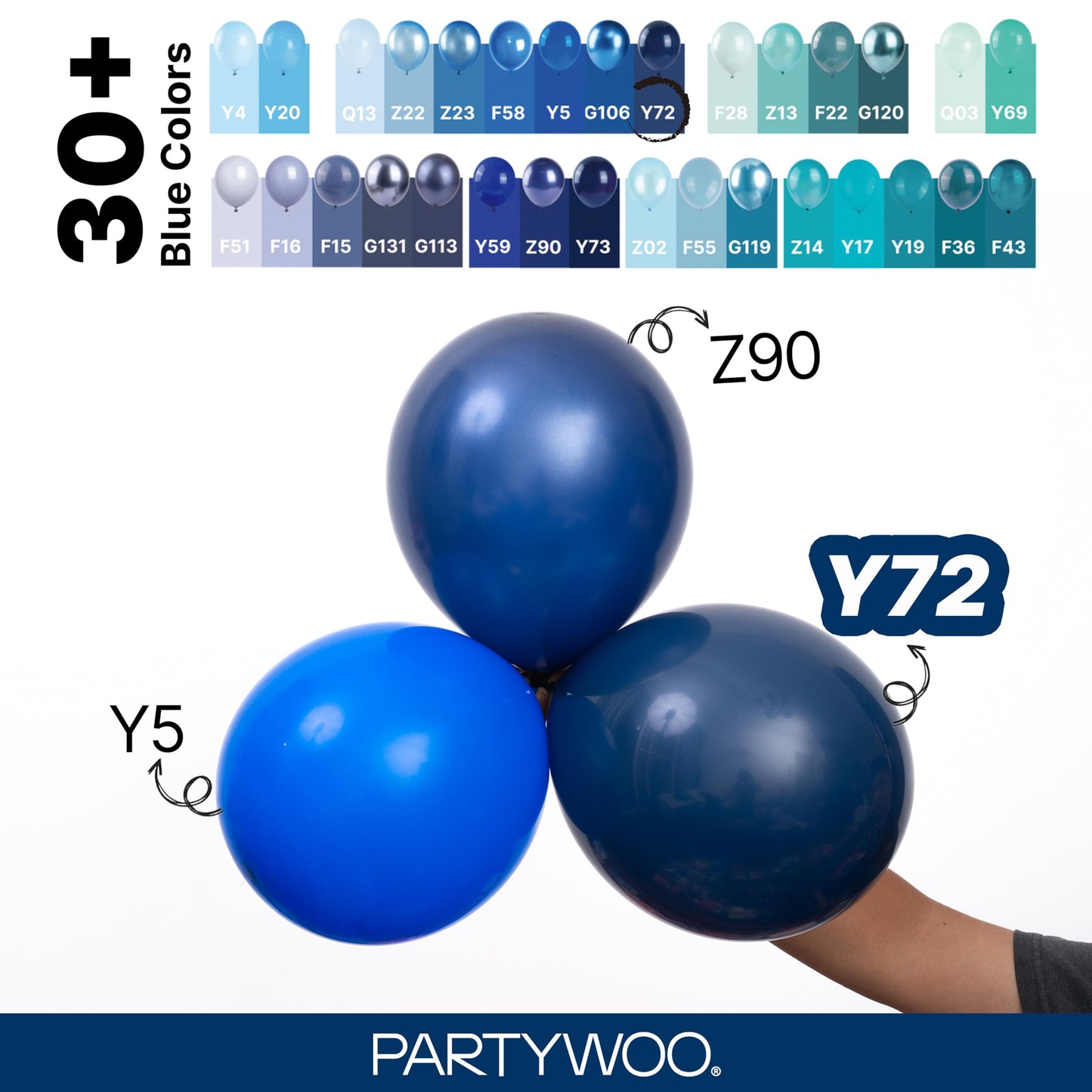 PartyWoo Navy Blue Balloons 100pcs Different Sizes of 36 18 12 10 5 Inch Dark Blue Balloon Arch Kit Garland for Graduation Wedding Sports Theme Boy Baby Shower Men Birthday Party Decorations Blue-Y72