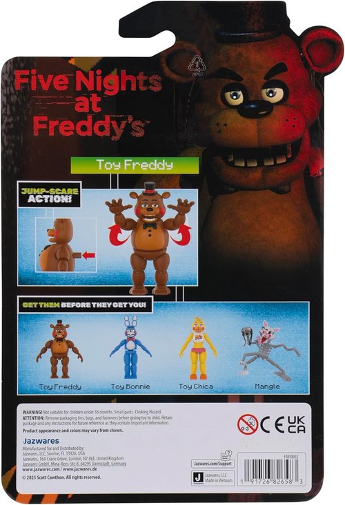 Jazwares Five Nights at Freddy's Toy Freddy - 5-Inch Articulated Figure with Jumpscare & Glow-in-the-Dark Eyes