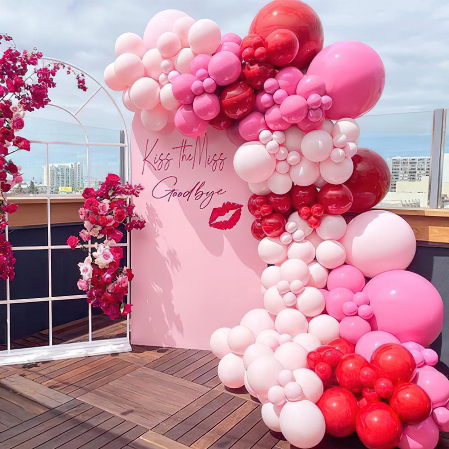 PartyWoo Pink Balloon Garland, 100 pcs Shades of Pink Different Sizes Pack of 36 Inch 18 Inch 12 Inch 10 Inch 5 Inch for Balloon Garland or Balloon Arch as Party Decorations, Birthday Decorations