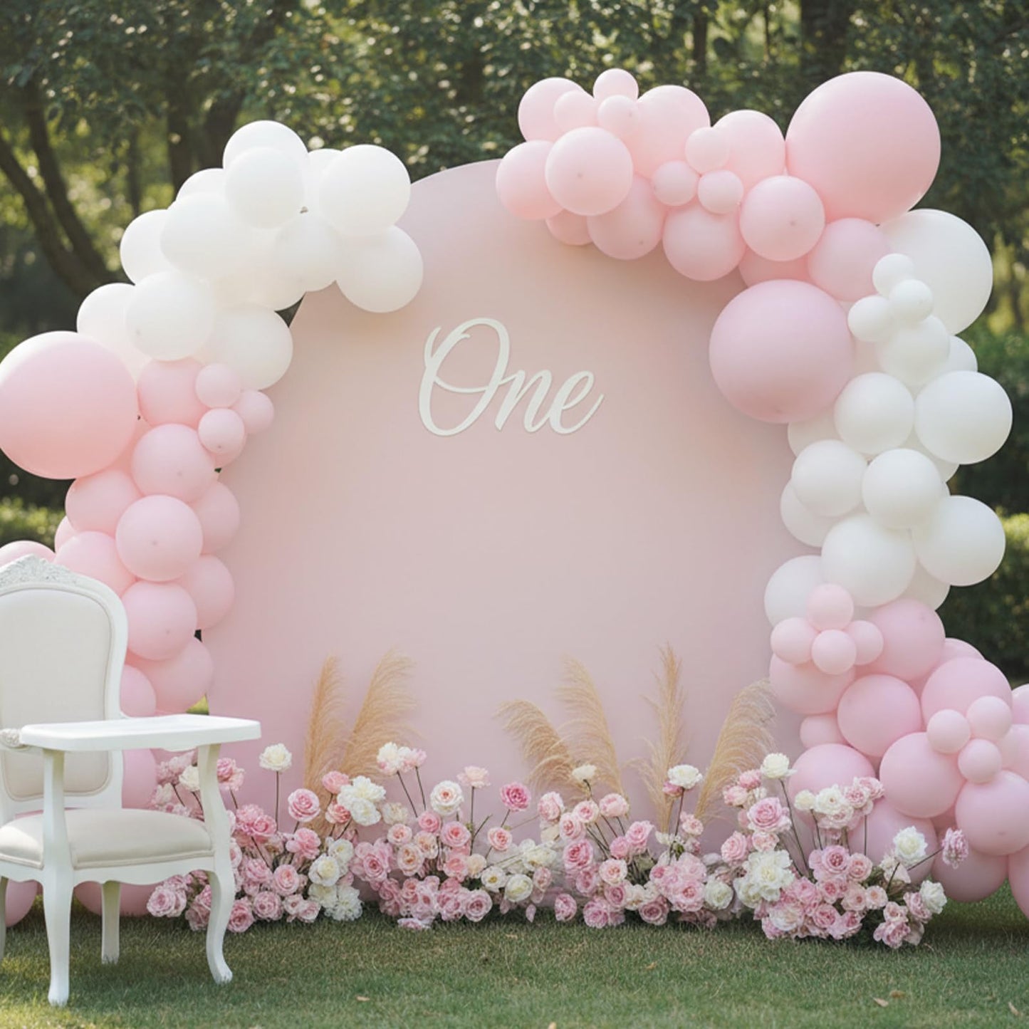RUBFAC Pale Pink Balloons 129pcs Different Sizes Pack of 18 12 10 5 Inch, Latex Light Baby Pastel Pink Balloon Garland Arch Kit for Baby Shower Engagement Bachelorette Wedding Birthday Party
