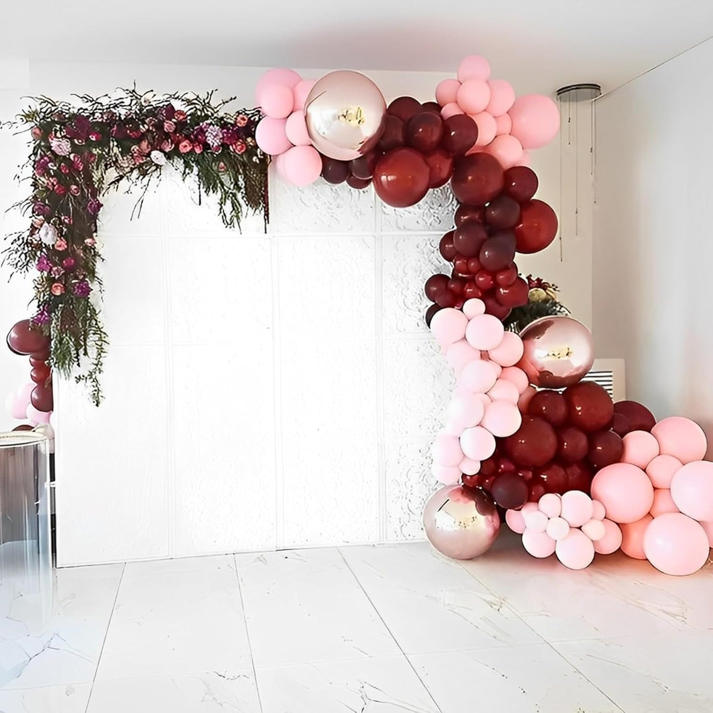 Voircoloria Burgundy Balloon Garland Kit - 90 Pack of Maroon Balloons in 5/10/12/18 Inch Sizes | Perfect for Graduation, Weddings, and Autumn Celebrations