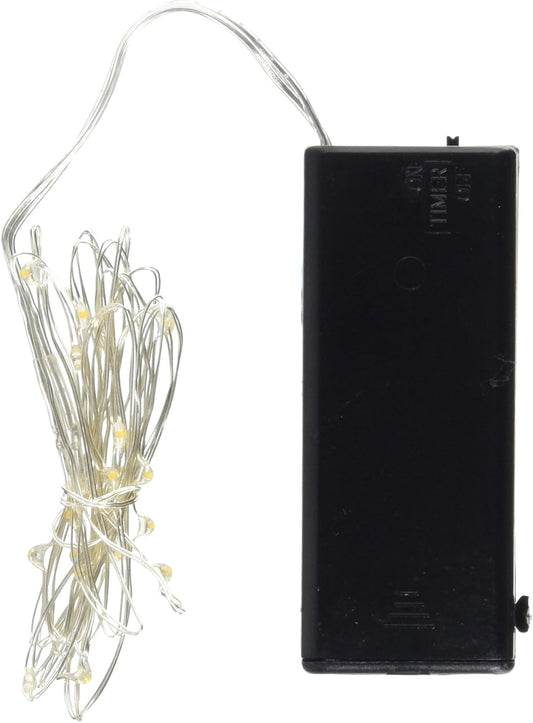 Battery Operated 6 ft Silver Fairy String Lights - LED Decorative Lights for Home & Party