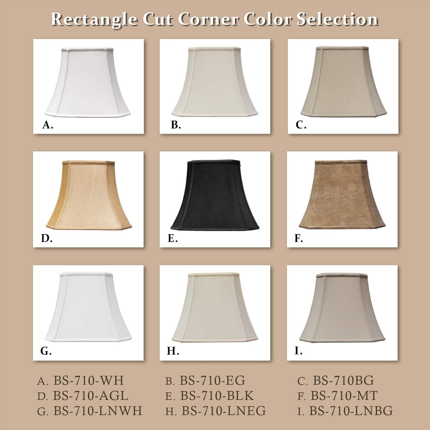 Royal Designs Rectangle Cut Corner Lamp Shade, Eggshell, (4 x 6) x (7 x 10) x 8.25