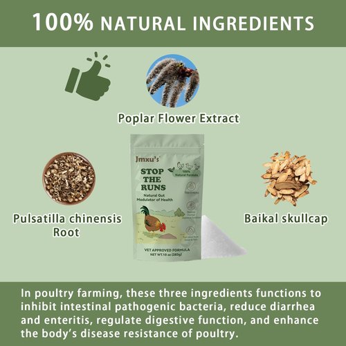 Chicken Gut Modulator - Natural Anti-Diarrhea Powder for Poultry | 10 oz Supplement to Control Diarrhea