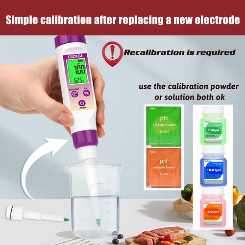 Food pH Meter Replacement Probe 2 in 1 pH Temperature Tester Spear Tip pH Sensor Easily Penetrate Solid and Semi-Solid Samples, Also Suitable for Water