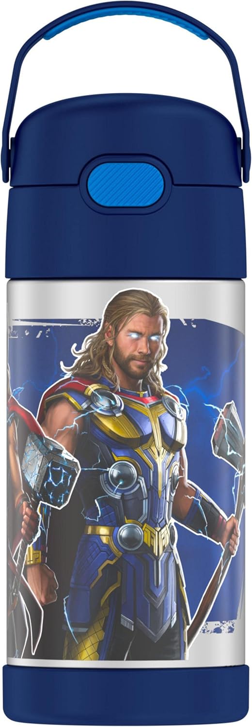 THERMOS FUNTAINER 12 Ounce Kids Straw Bottle - Stainless Steel Vacuum Insulated | Thor Design