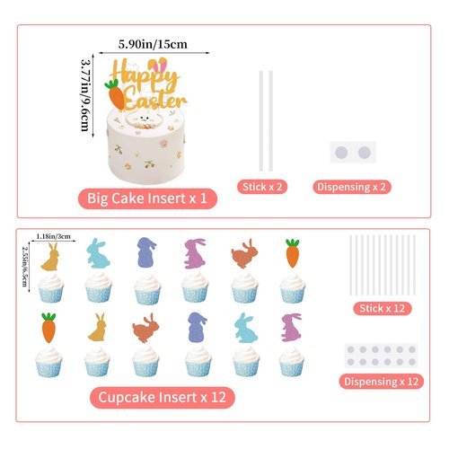 Easter Party Hanging Decorations Bunny Egg Banner Hang Swirls Honeycombs Balloons Cake Inserts for Home Office School Party Supplies