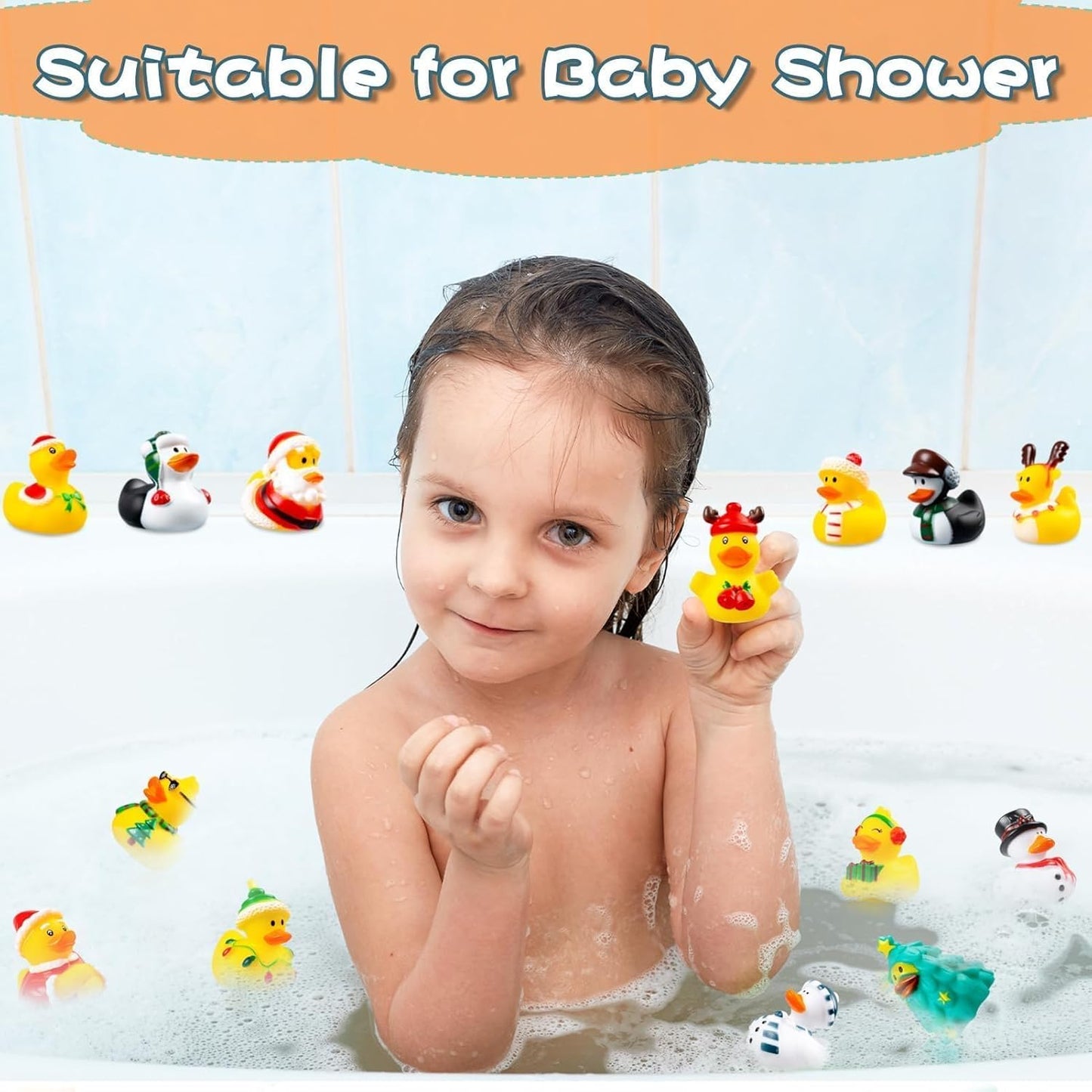 2025 Advent Calendar Christmas Ducks - 24-Piece Rubber Duck Countdown Set for Kids' Holiday Fun