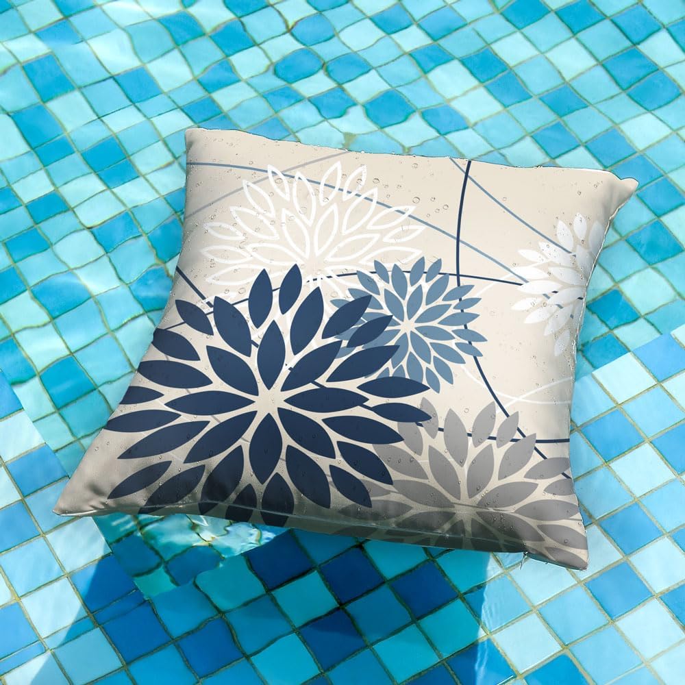 Skiennix Floral Pillow Covers - Waterproof 18x18 Decorative Throw Pillows | Set of 2 for Outdoor Use