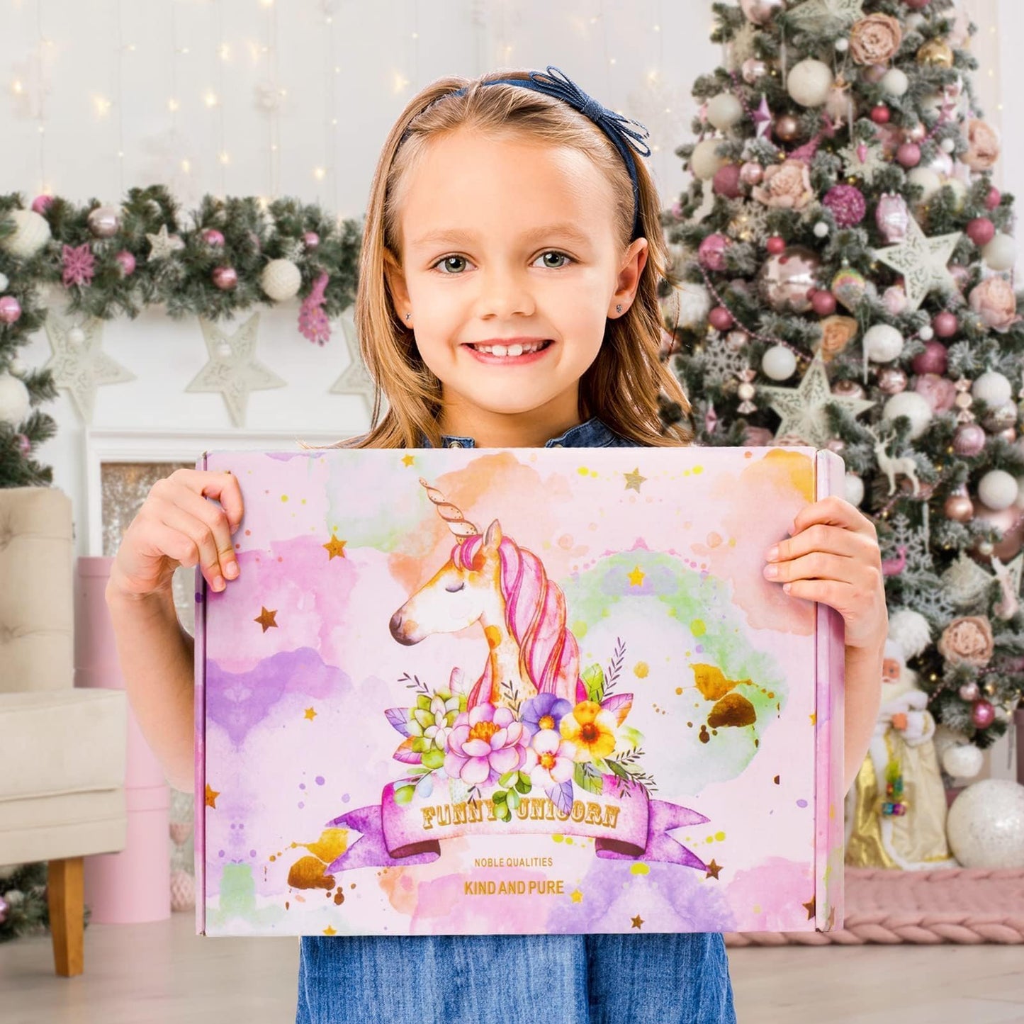 Tiblue Unicorn Toys for Girls Ages 4-6, Kids Girl Valentine Gift Tween Girl Gift Trendy Stuff Birthday Gifts for 4 5 6 7 8 9 10 11 12 Year Old Toddler Teen Girl with Glow in The Dark Blanket Cup Purse
