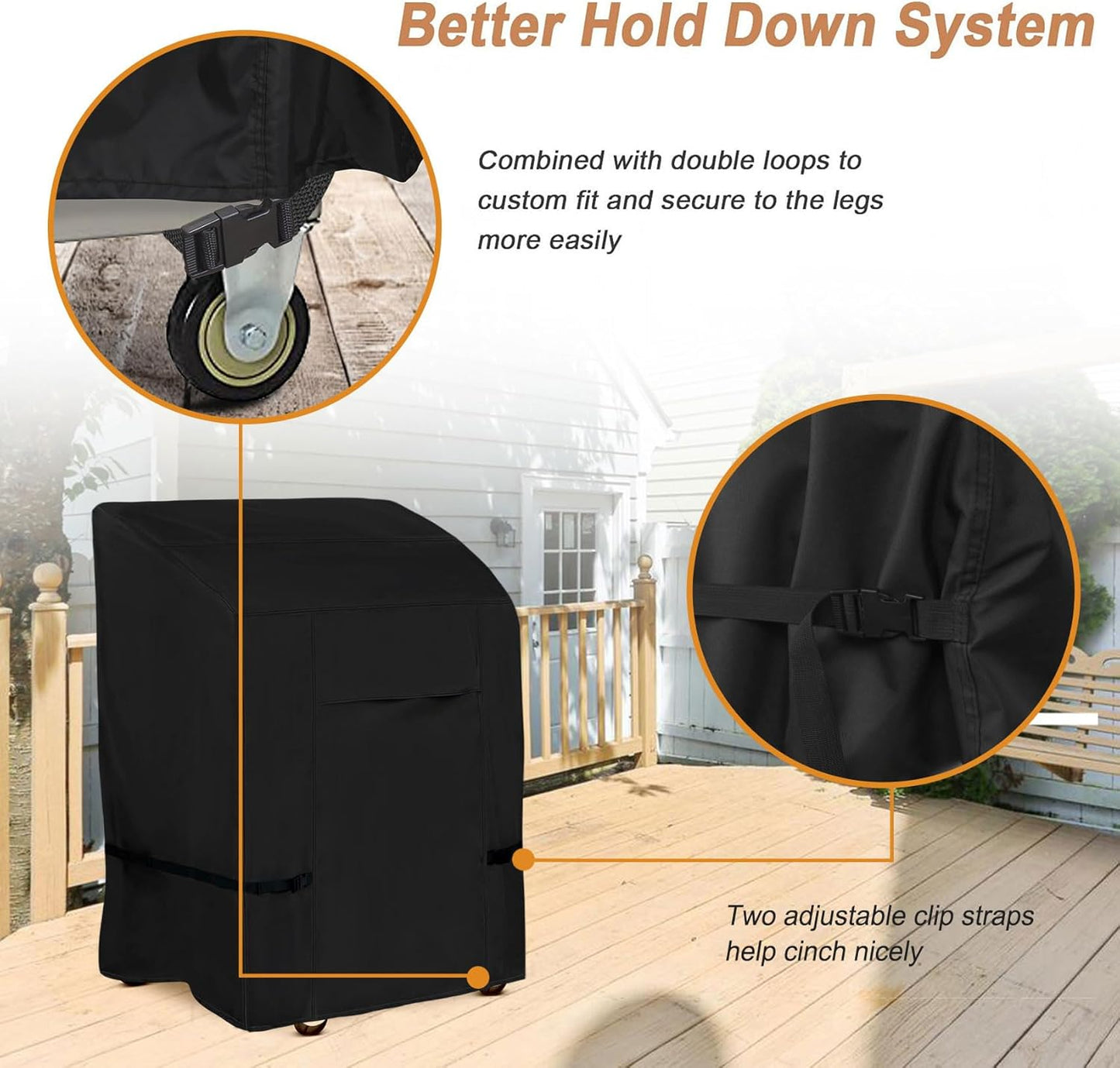 NettyPro BBQ Grill Cover - Heavy Duty Waterproof 32 Inch | Outdoor 2 Burner Gas Barbecue Cover - Black