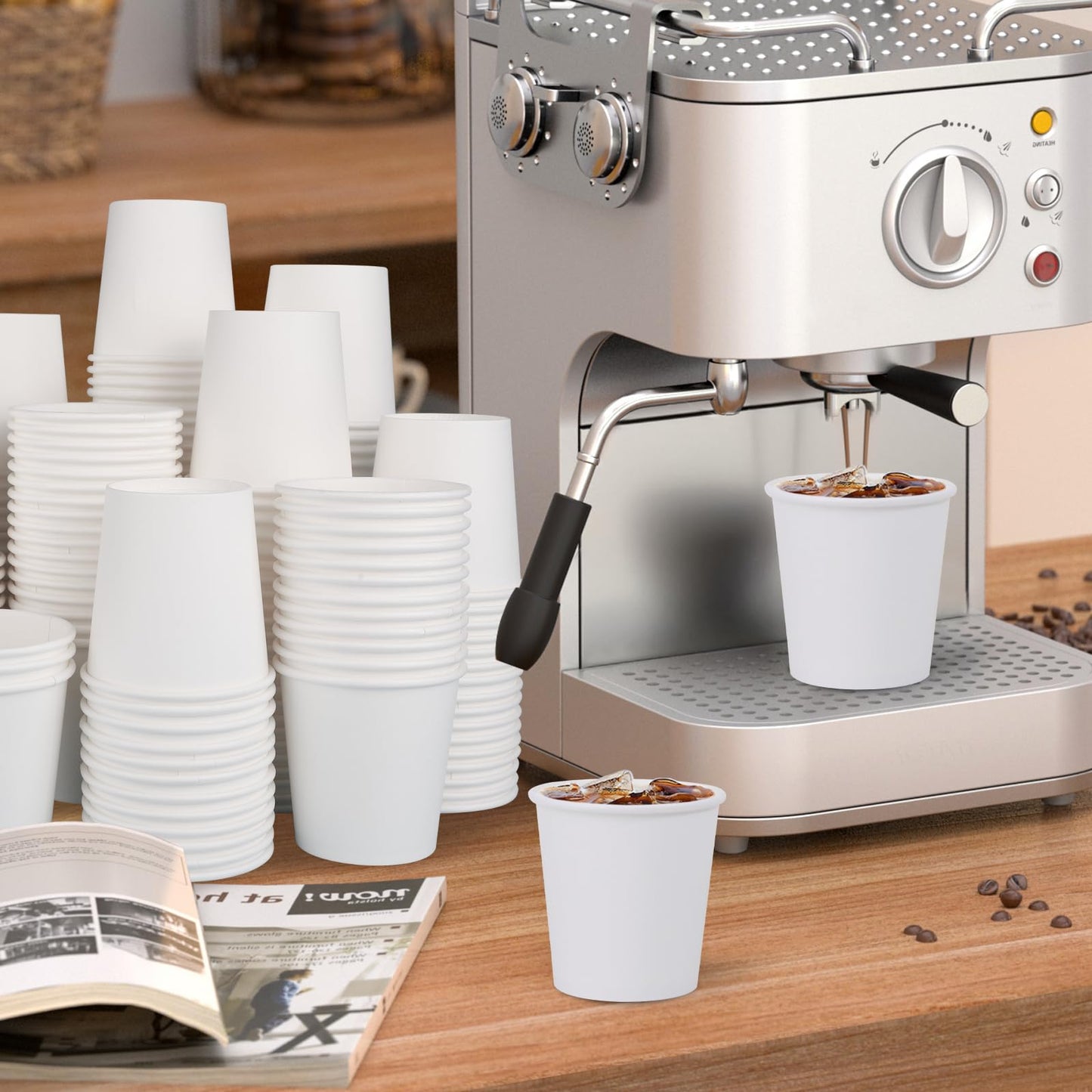 Clawsoff 300 Count 5 oz Bathroom Cups, 5 oz Disposable Paper Cups, Small Mouthwash Cup, 5 Ounce Mini White Espresso Cups for Party, Travel, Picnic