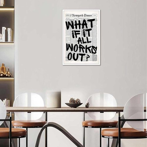 Drimiler Retro Black And White Newspaper Poster - Positive Affirming Quote Canvas Wall Art | 8x12in Unframed