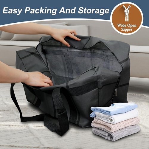 6Pack Heavy-Duty Moving Bags - Extra Large Waterproof Storage Totes with Zippers & Reinforced Handles