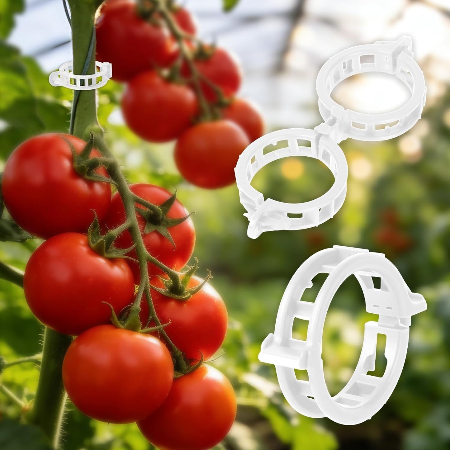 SZUAH Tomato Clips - 300Pcs Thickened Plastic Trellis Clips for Healthy Vegetable Growth