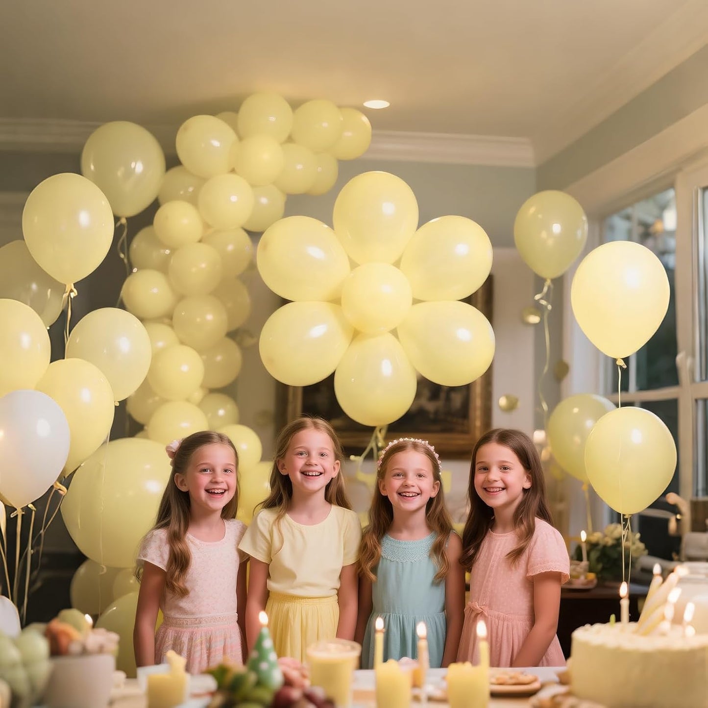 Pastel Yellow Balloons by [Brand Name] - 110pcs 12-Inch Latex Balloons for Birthday Parties & Baby Showers